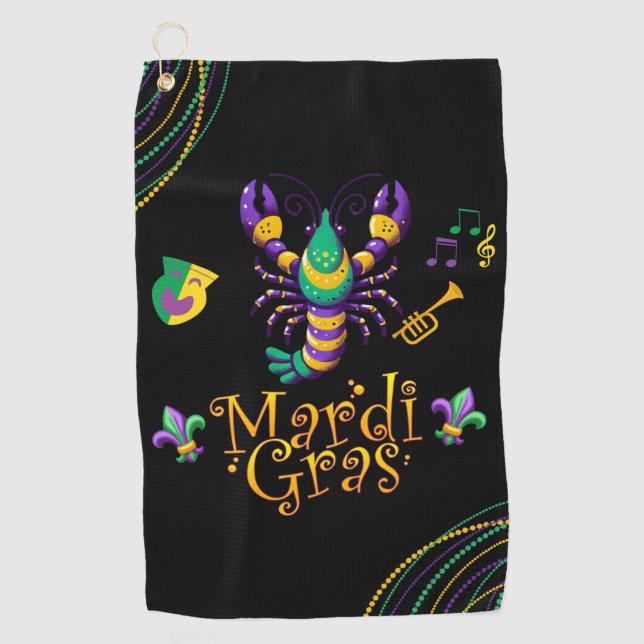 Serviette De Golf Épis/trompette/masque/fleur de lis Mardi Gras (Devant)