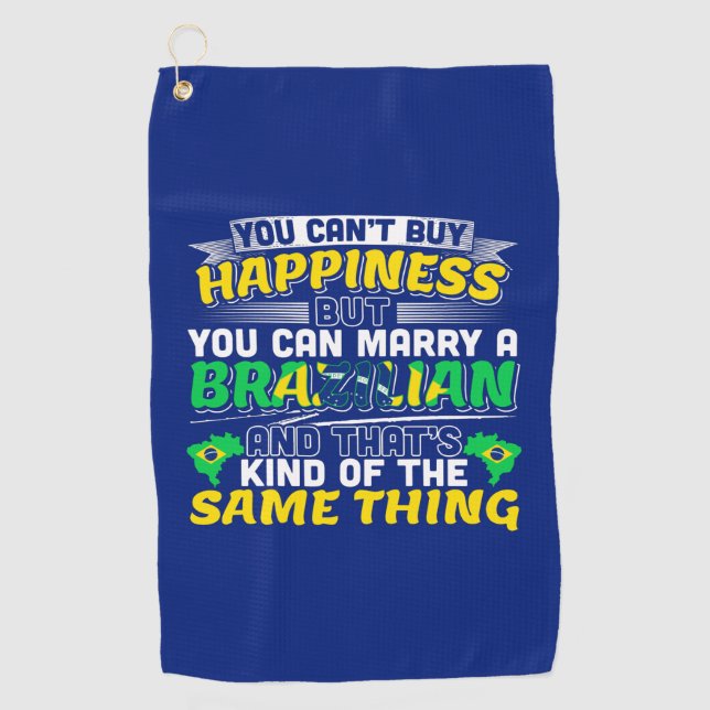Serviette De Golf Épouser un Brésilien - Brésil Bonheur (Devant)
