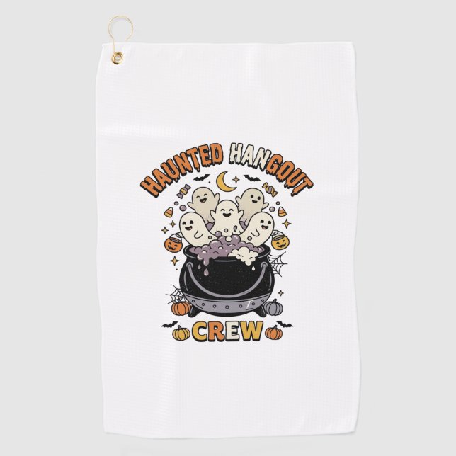 Serviette De Golf Équipe de citrouille fantôme Halloween (Devant)