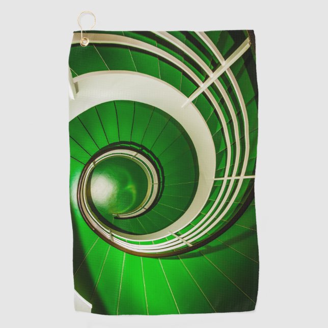 Serviette De Golf Escalier vert circulaire (Devant)