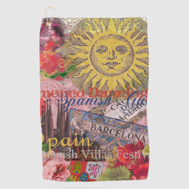 Serviette De Golf Espagne Sunshine Espagnol Travel Art (Devant)