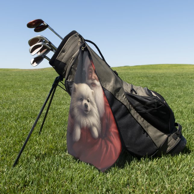 Serviette De Golf Esquimau américain avec Noël Festif du Père Noël (Vert)