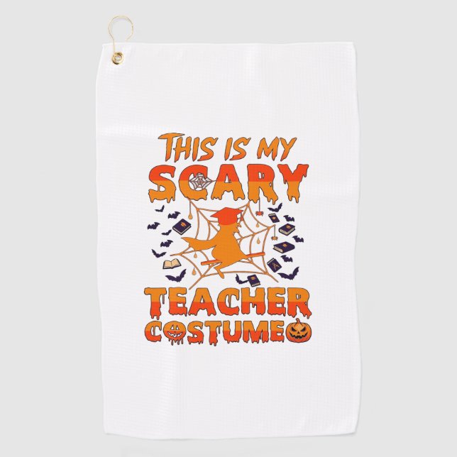 Serviette De Golf Est Costume d'enseignant effrayant Halloween Sorci (Devant)