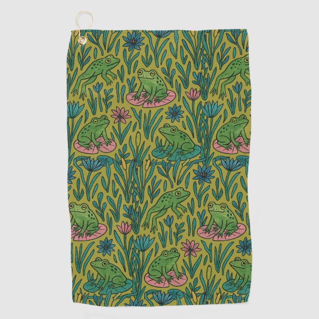 Serviette De Golf Étang aux grenouilles (Devant)