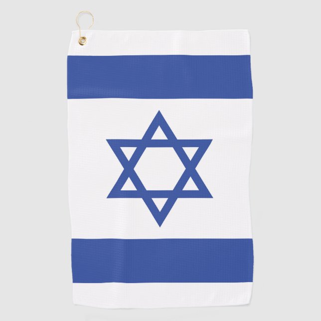 Serviette De Golf Etat d'Israël Drapeau, Étoile de David Juifs (Devant)