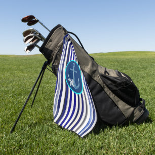Serviette De Golf Été Moderne Marine Blue Boat Stripes Collection