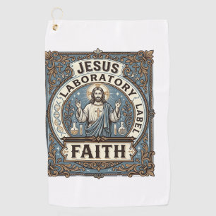 Serviette De Golf étiquette de laboratoire de Jésus Foi étiquette de