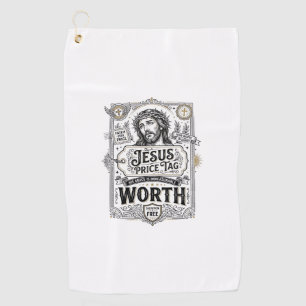 Serviette De Golf Étiquette de prix de Jésus vaut la peine Étiquette