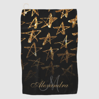 Serviette De Golf Étoiles de Parties scintillant d'or