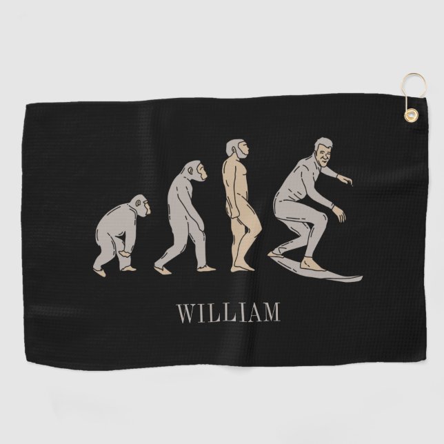 Serviette De Golf Évolution du surf Planche de surf Plage Sports (Horizontal)