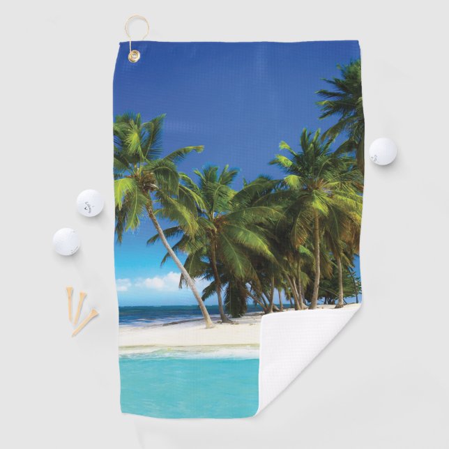 Serviette De Golf Exotic beach throw pillow (En situation)