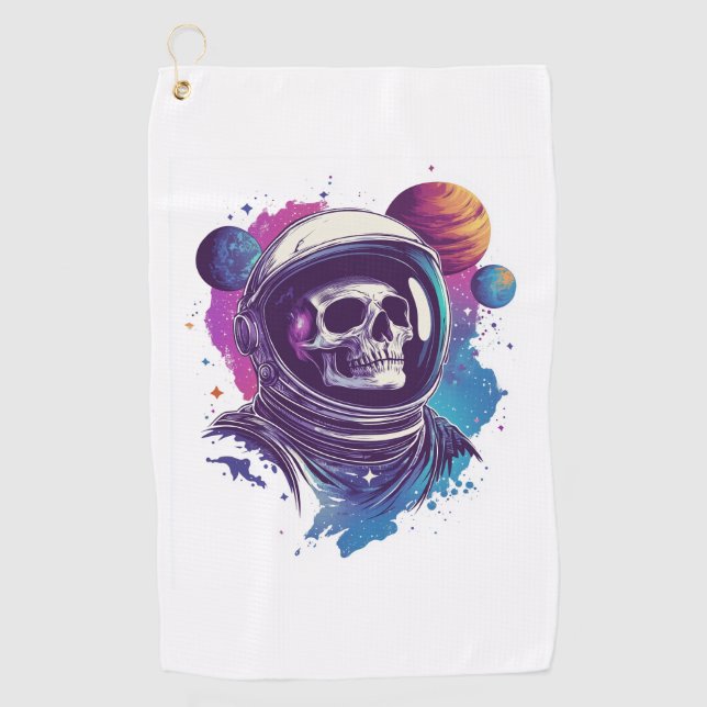 Serviette De Golf Explorateur d'astronautes crâniens (Devant)