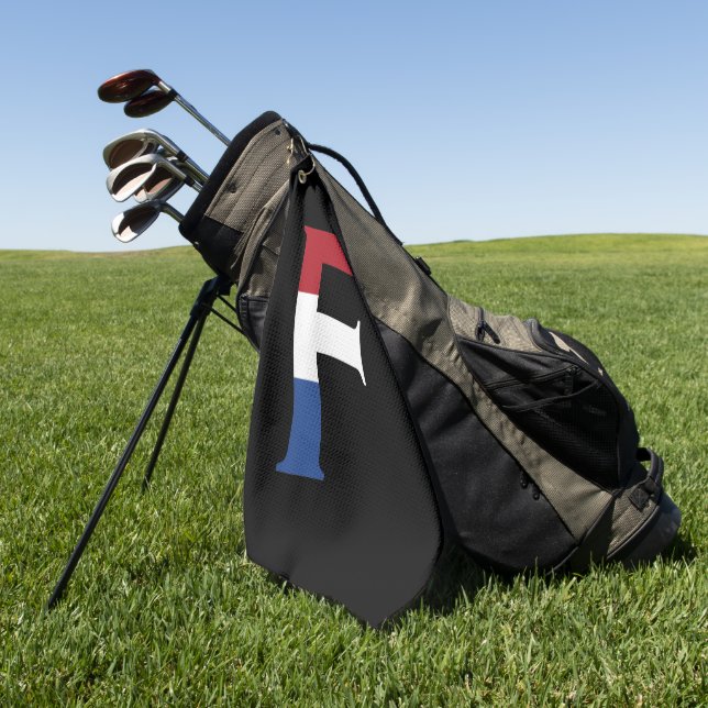 Serviette De Golf F Monogramme superposé sur l'indicateur NLD sur le (Vert)