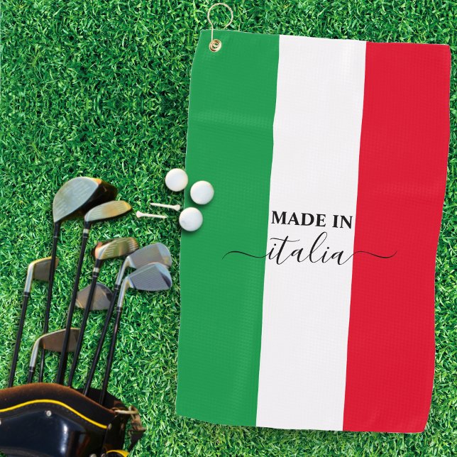 Serviette De Golf Fabriqué en Italie drapeau italien Rouge Blanc Ver (Made in Italy Italian Flag Red White Green Italia Golf Towel)