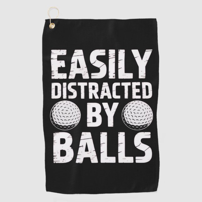 Serviette De Golf Facilement distrait par les balles Amateur de golf (Devant)
