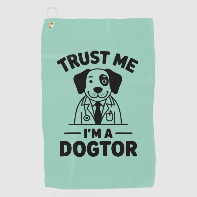 Serviette De Golf Fais-moi confiance, je suis un Dogteur (Devant)