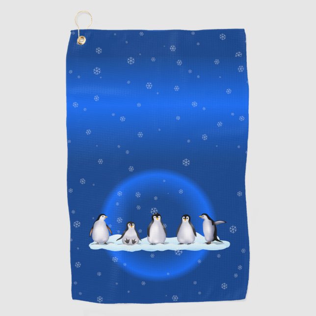 Serviette De Golf Famille Penguin (Devant)