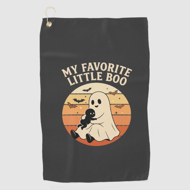 Serviette De Golf Fantôme de bébé Halloween Little Boo préféré Rétro (Devant)