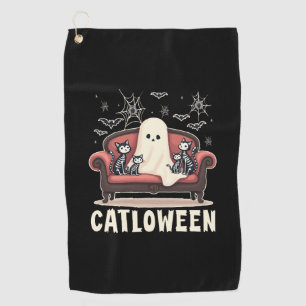 Serviette De Golf Fantôme de Catloween Halloween