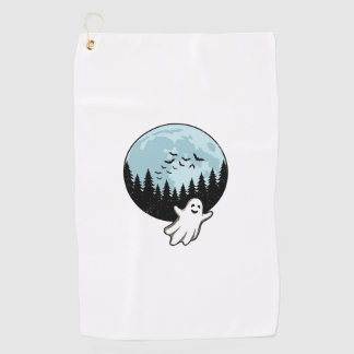 Serviette De Golf Fantôme d'Halloween Forêt Sombre Lune Vintage_1