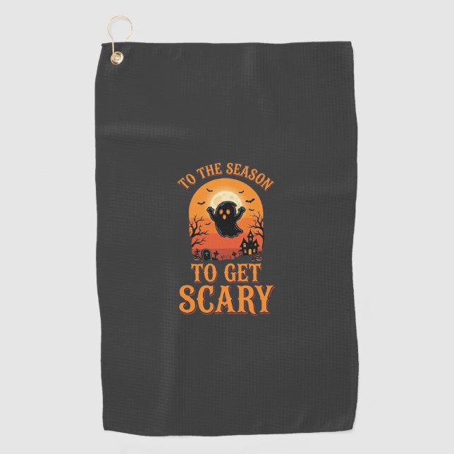 Serviette De Golf Fantôme d'Halloween pour la saison pour faire peur (Devant)