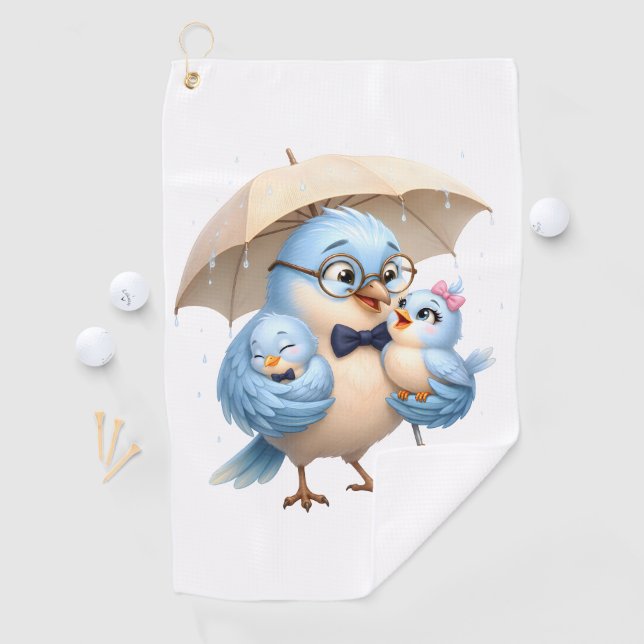 Serviette de golf Father Bird Cadeau Papa Parcours (En situation)