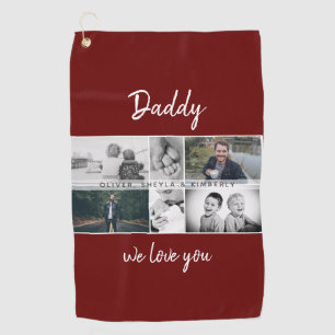 Serviette De Golf Father with Kids and Family Dad Photo Collage