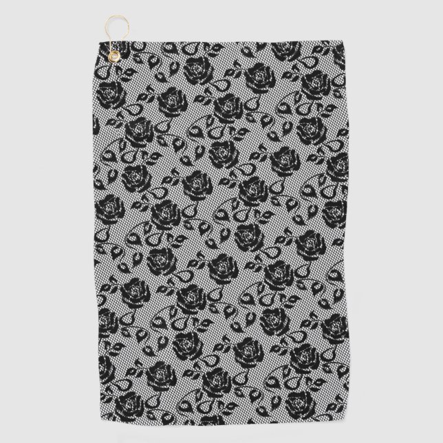 Serviette de golf Faux Black Lace (Devant)