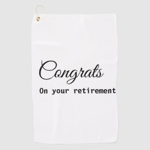 Serviette De Golf Félicitations minimales simples nom de la retraite