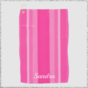 Serviette De Golf Feminine à rayures roses mignonnes