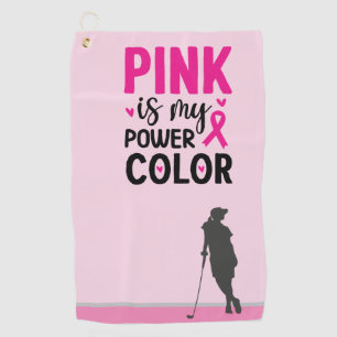 Serviette De Golf Femme golfeuse sur la conscience du cancer du sein