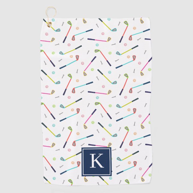 Serviette De Golf Femme Motif Monogramme personnalisée (Devant)