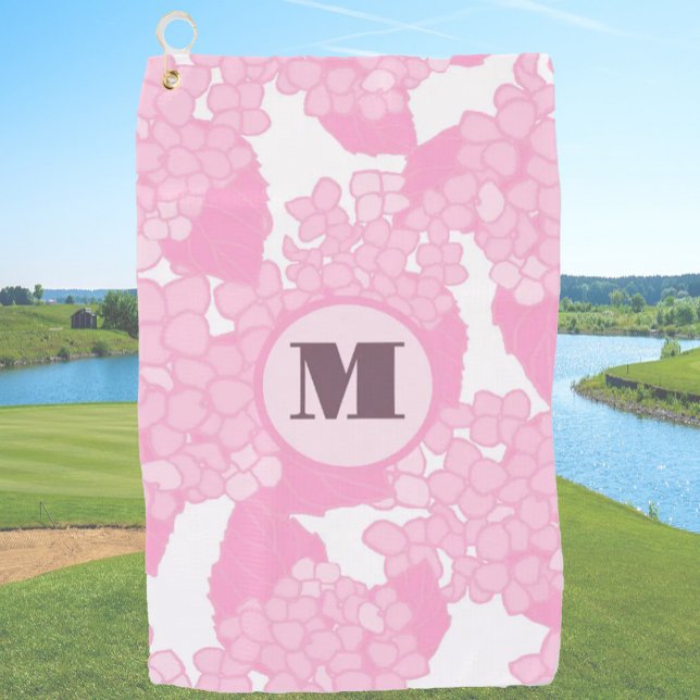 Serviette De Golf Femme rose floral personnalisé monogramme femmes (Créateur téléchargé)