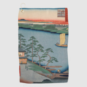 Serviette De Golf Ferry de Niijuku Vintage Ukiyo-e Art japonais
