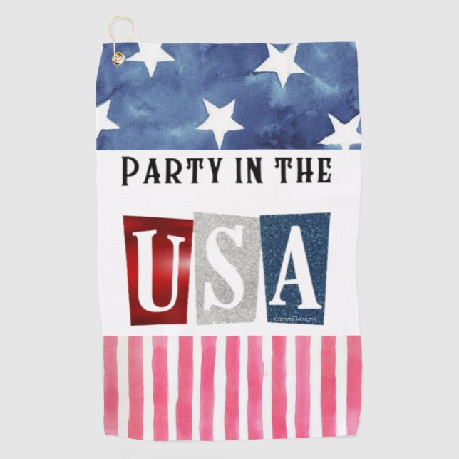 Serviette De Golf Fête aux Etats-Unis (Devant)