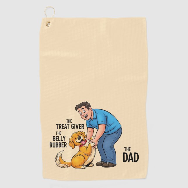 Serviette De Golf Fête des pères chien papa (Devant)