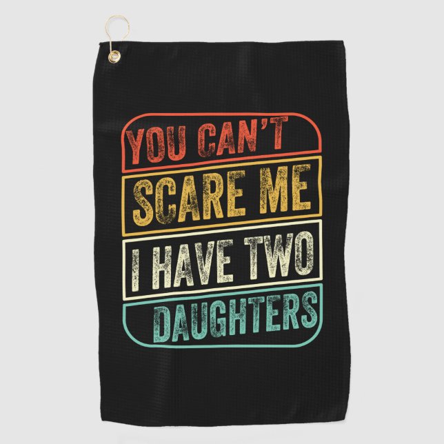 Serviette De Golf Fête des pères J'Ai Deux Filles (Devant)