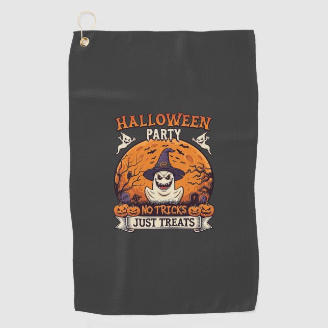 Serviette De Golf Fête d'Halloween Pas de Farces Juste des Friandise (Devant)
