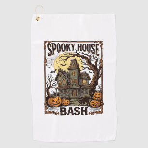 Serviette De Golf Fête Maison Hantée Gravure Vintage Halloween Dé