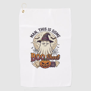 Serviette De Golf Feuille de fantôme de citrouille d'Halloween Lune 