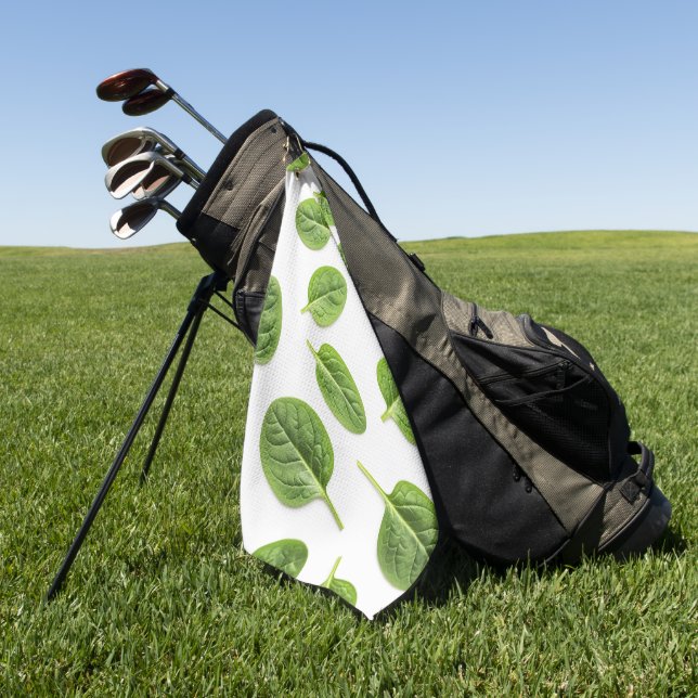 Serviette De Golf Feuille d'épinards bio Motif sans couture (Vert)