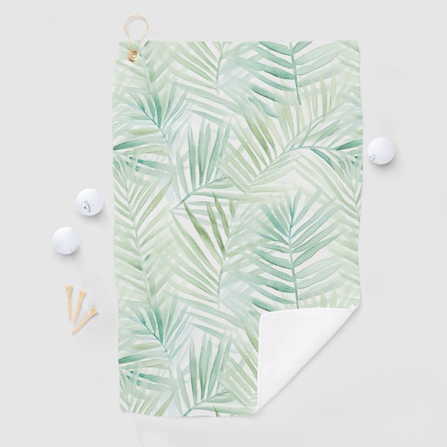 Serviette De Golf Feuilles Tropicales Vertes Aloha (En situation)