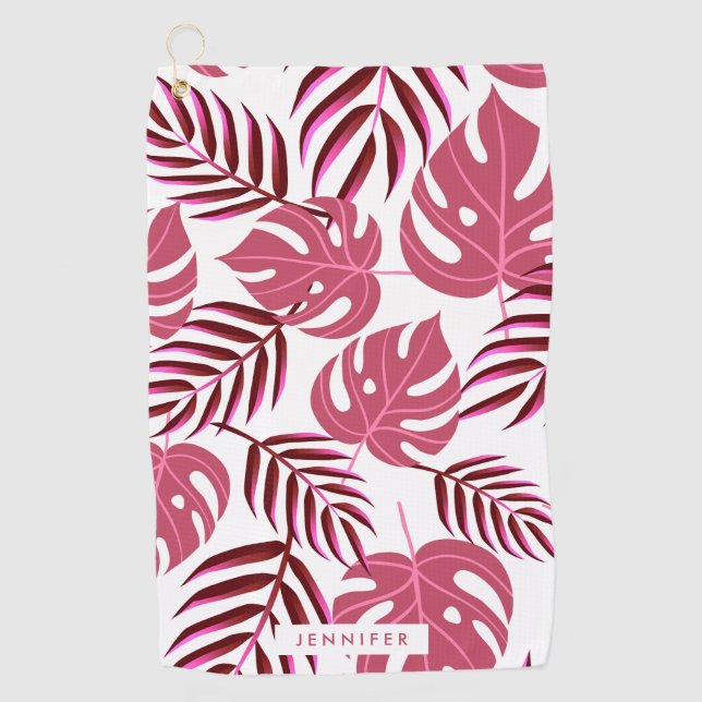 Serviette De Golf Feuilles tropicaux (Devant)