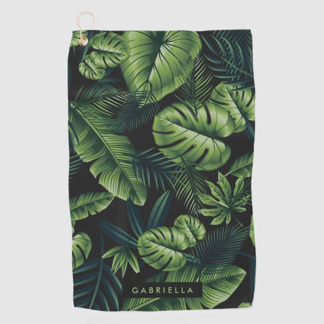 Serviette De Golf Feuilles tropicaux (Devant)