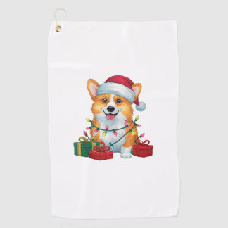 Serviette De Golf Feux de Noël Feu de Noël Corgi Chien Noël _1