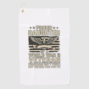 Serviette De Golf Fière fille d'un vétéran de la Seconde Guerre mond