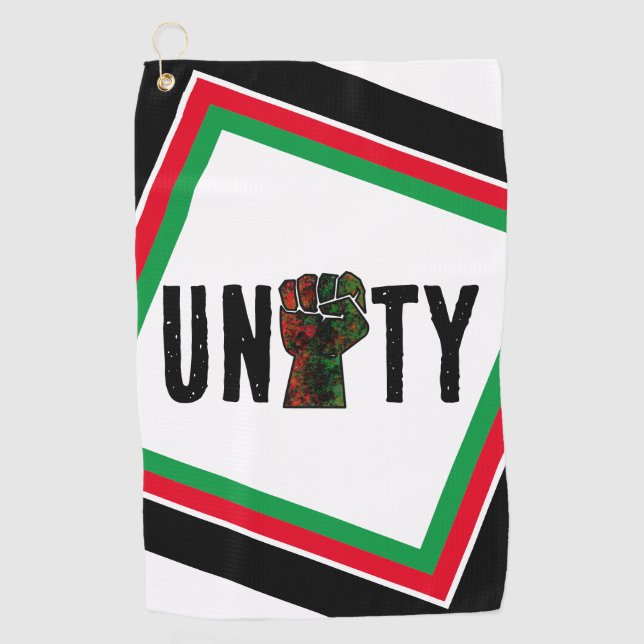 Serviette De Golf fierté noire drapeau rouge vert poing panafricain  (Devant)