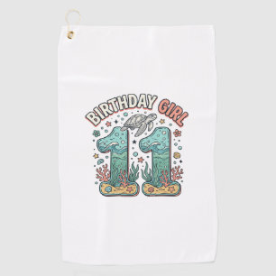 Serviette De Golf Fille d'anniversaire 11 Tortue de mer Conception d