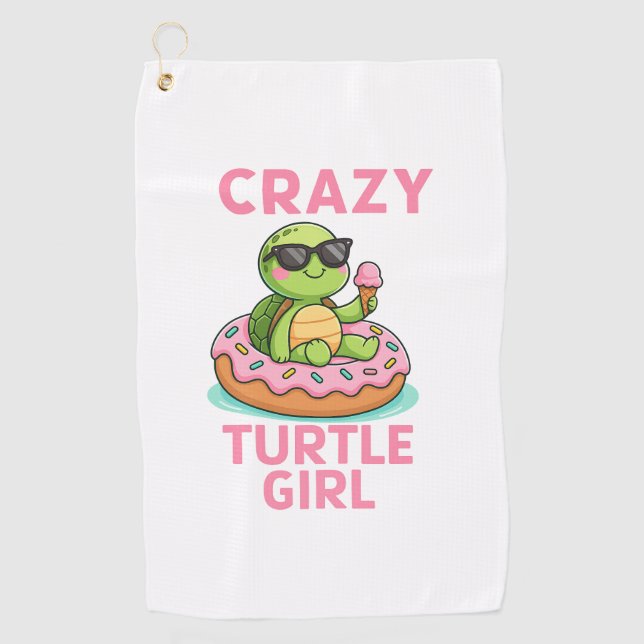 Serviette De Golf Fille de tortue (Devant)