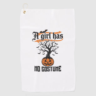 Serviette De Golf Fille d'Halloween sans costume Citrouille vintage_